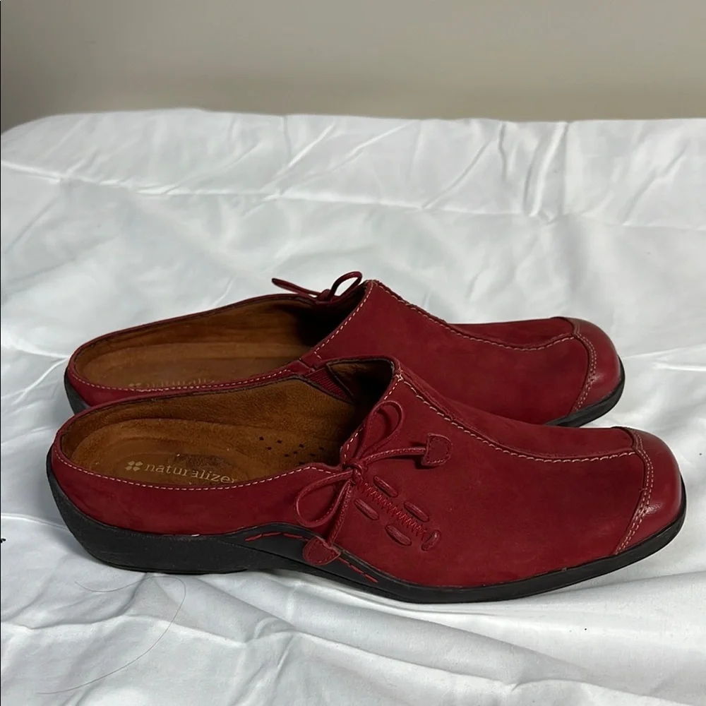 Naturalizer Red Suede Loafers with Square Toe - Picture 6 of 6